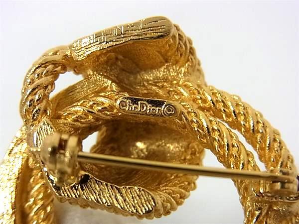 ChristianDior クリスチャンディオール ブローチ - - ゴールド メタル レディース ラインストーン 超美品