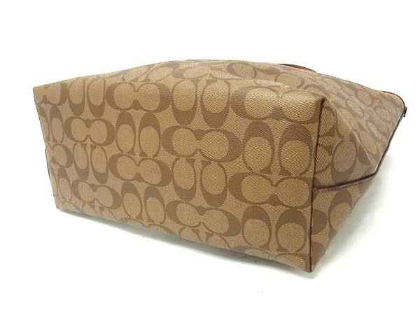 COACH コーチ トートバッグ シグネチャー F58292 ブラウン オレンジ PVC×レザー レディース 新古未使用展示品