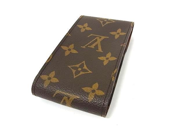 LOUIS VUITTON ルイヴィトン シガレットケース モノグラム エテュイ シガレット M63024 ブラウン PVC レザー ユニセックス 超美品