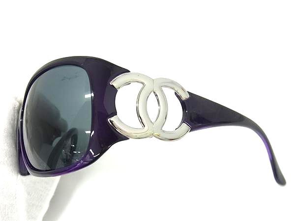 CHANEL シャネル サングラス ココマーク 6014 パープル プラスチック レディース シルバー金具