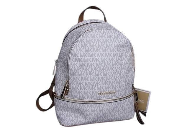 MICHAEL KORS マイケルコース リュック MK柄 アイボリー系 PVC レザー レディース ゴールド金具 超美品