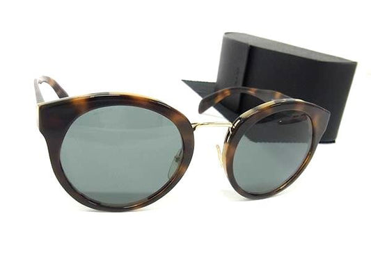 PRADA プラダ サングラス SPR 05T ブラウン グレー系 プラスチック ユニセックス べっ甲調 美品