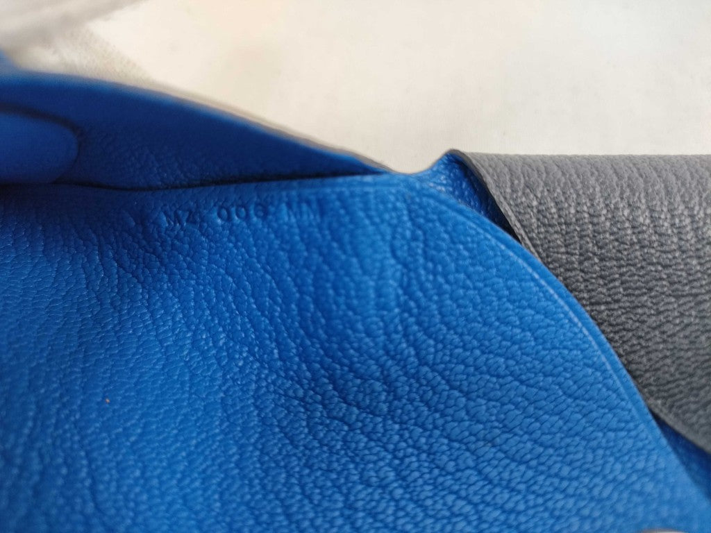 HERMES エルメス カードケース カルヴィデュオ ヴェルソ アルドワーズ×ブルーイドラ シェーブル ユニセックス シルバー金具 新品未使用展示品