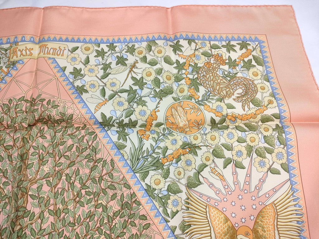 HERMES エルメス スカーフ カレ90 Axis Mundi マルチカラー シルク レディース 新品未使用展示品