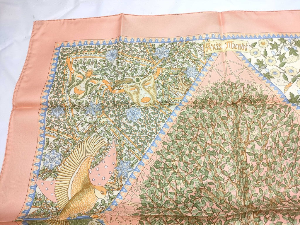 HERMES エルメス スカーフ カレ90 Axis Mundi マルチカラー シルク レディース 新品未使用展示品