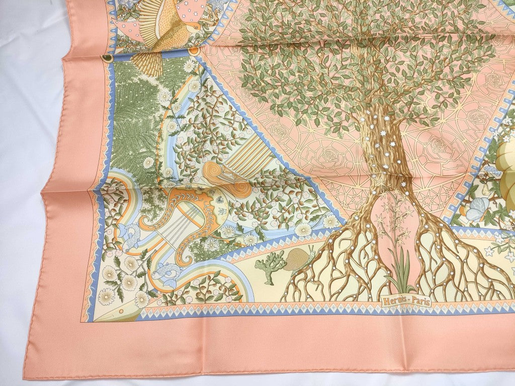 HERMES エルメス スカーフ カレ90 Axis Mundi マルチカラー シルク レディース 新品未使用展示品