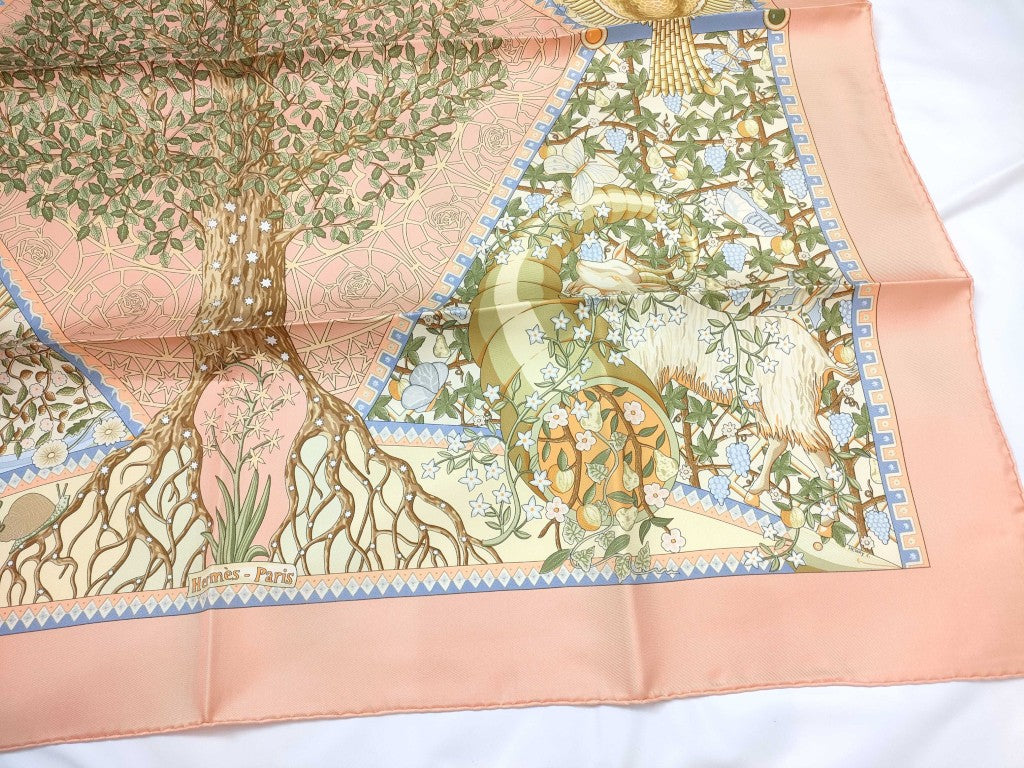 HERMES エルメス スカーフ カレ90 Axis Mundi マルチカラー シルク レディース 新品未使用展示品