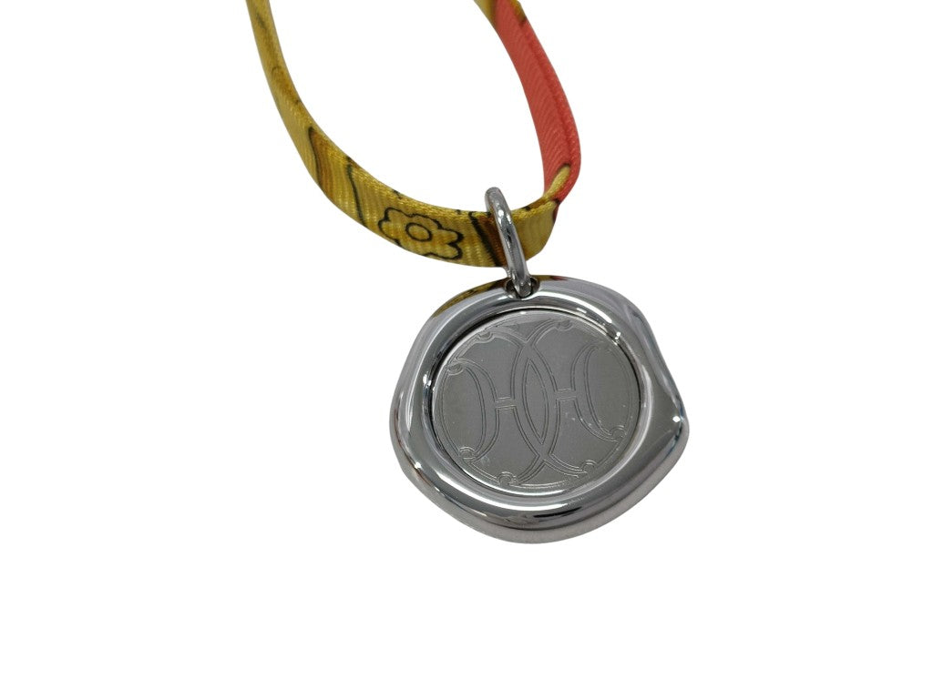 HERMES エルメス ネックレス トゥールビヨン シルバー マルチカラー メタル シルク レディース コード ネックレス 新古未使用展示品