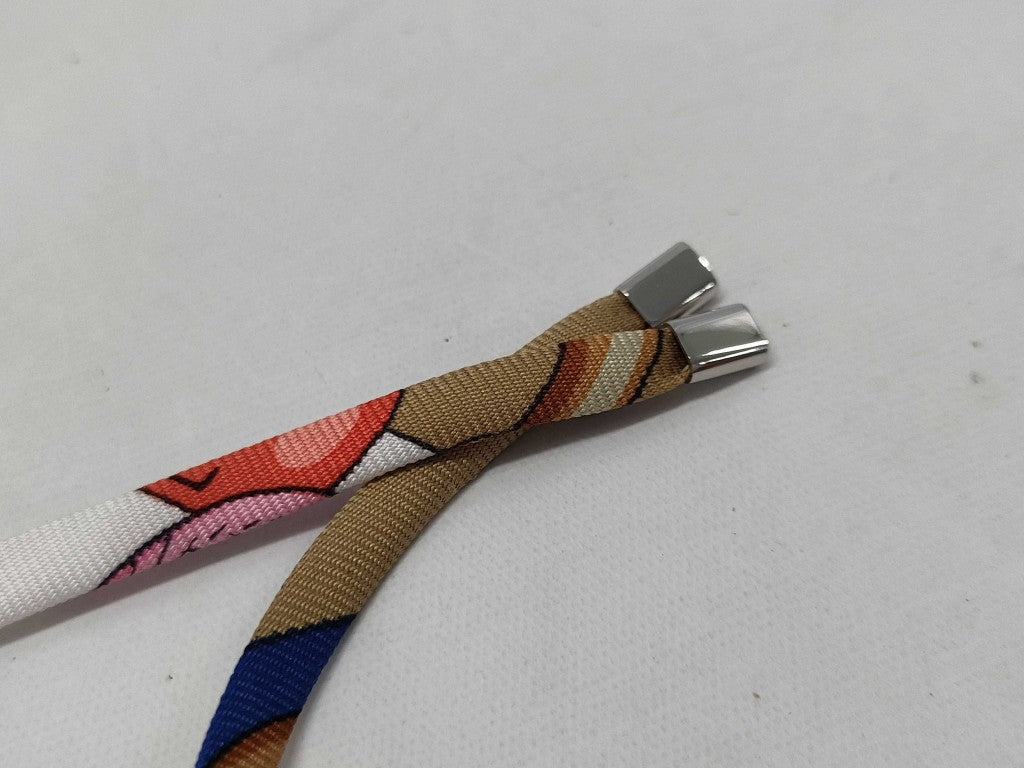 HERMES エルメス ネックレス トゥールビヨン シルバー マルチカラー メタル シルク レディース コード ネックレス 新古未使用展示品