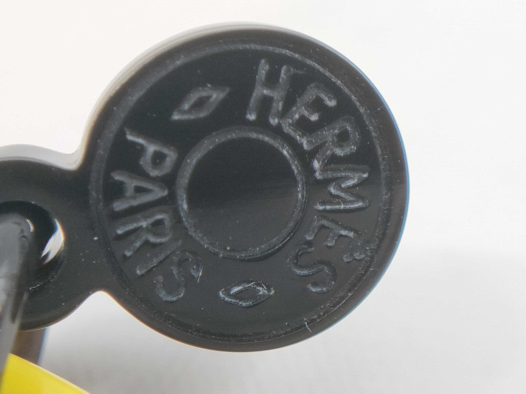 HERMES エルメス ピアス Hエキップ マルチカラー バッファローホーン レディース セリエ 美品