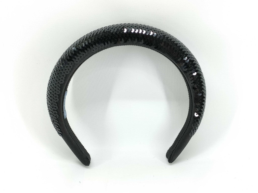 PRADA プラダ カチューシャ ブラック サテン スパンコール レディース 美品