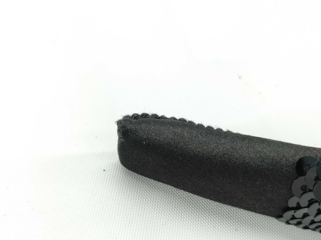 PRADA プラダ カチューシャ ブラック サテン スパンコール レディース 美品