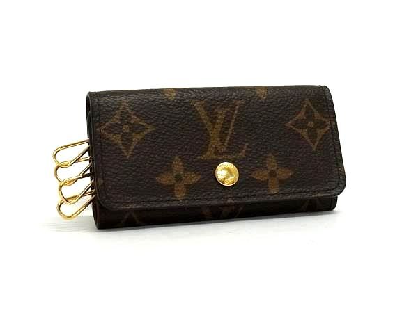 LOUIS VUITTON ルイヴィトン キーケース モノグラム ミュルティクレ4 M62631 ブラウン PVC レザー ユニセックス 4連 ゴールド金具 美品