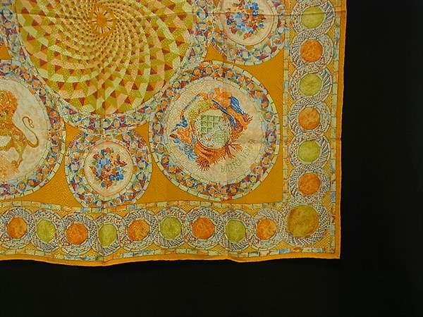 BOTTEGA VENETA ボッテガヴェネタ スカーフ オレンジ系 シルク100% レディース 大判 美品