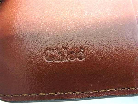 Chloe クロエ 財布 クロエC ブラウン レザー レディース Wホック 三つ折り 財布 ゴールド金具