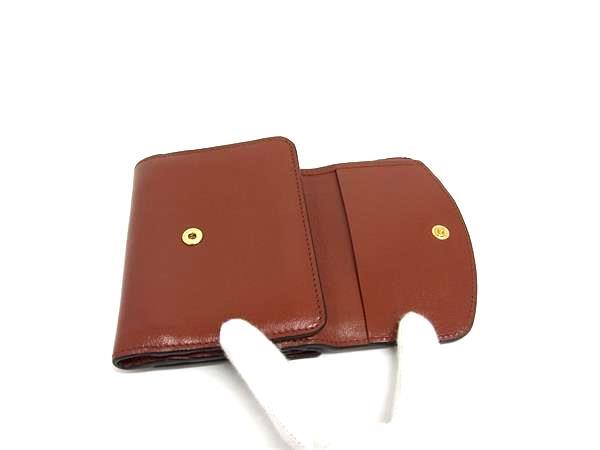 Chloe クロエ 財布 クロエC ブラウン レザー レディース Wホック 三つ折り 財布 ゴールド金具