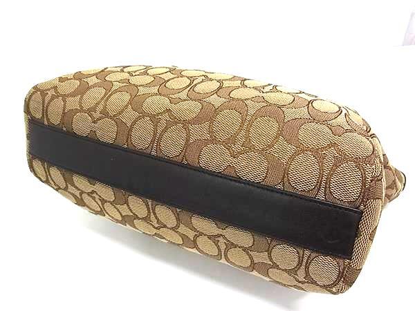 COACH コーチ ハンドバッグ シグネチャー 36311 ベージュ ブラウン キャンバス×レザー レディース 2WAY