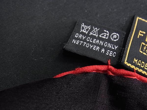 FENDI フェンディ スカーフ レッド ブラック シルク100% レディース 総柄 大判