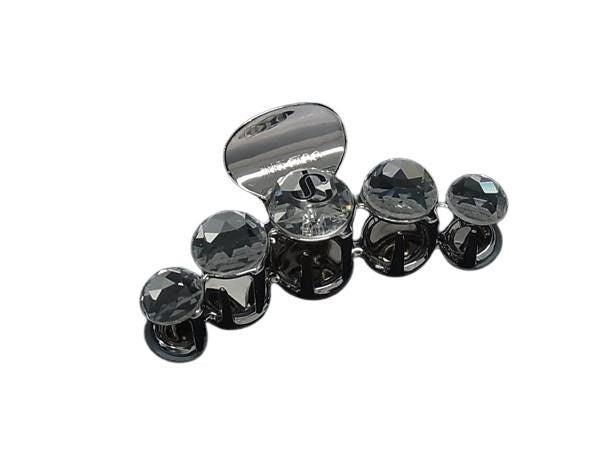 JIMMY CHOO ジミーチュウ ヘアクリップ シルバー クリスタル・クローヘアクリップ CLAWHAIRCLIPDCI シルバー メタル レディース JCロゴ 美品