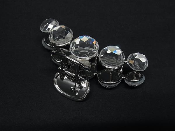 JIMMY CHOO ジミーチュウ ヘアクリップ シルバー クリスタル・クローヘアクリップ CLAWHAIRCLIPDCI シルバー メタル レディース JCロゴ 美品