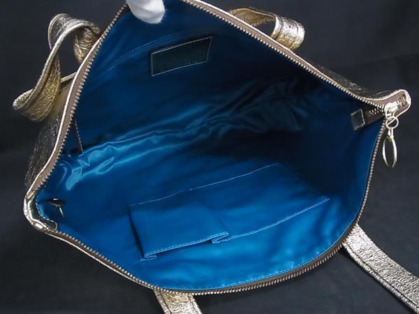 COACH コーチ トートバッグ 13820 ゴールド レザー レディース 美品