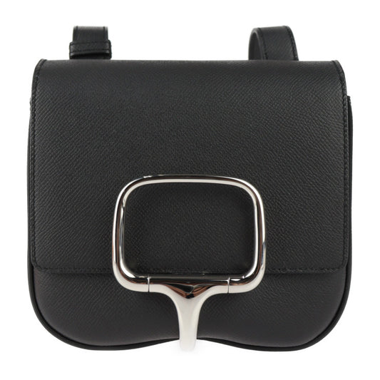 新古未使用展示品 HERMES エルメス デッラ・カヴァッレリア ショルダーバッグ - ヴォーエプソン ブラック シルバー金具 フラップ クロスボディバッグ ポシェット