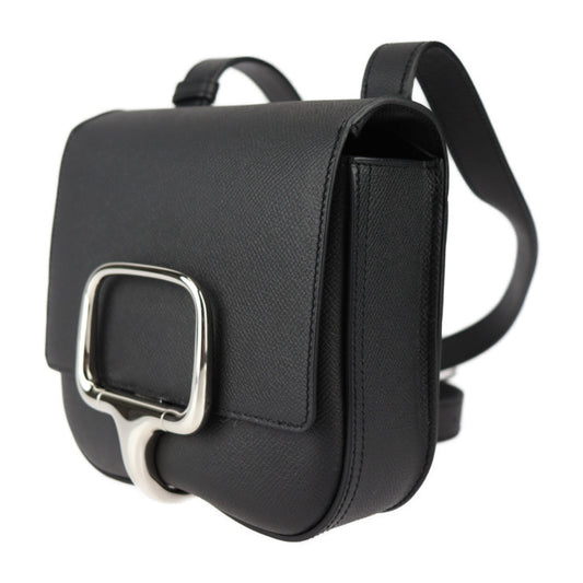 新古未使用展示品 HERMES エルメス デッラ・カヴァッレリア ショルダーバッグ - ヴォーエプソン ブラック シルバー金具 フラップ クロスボディバッグ ポシェット