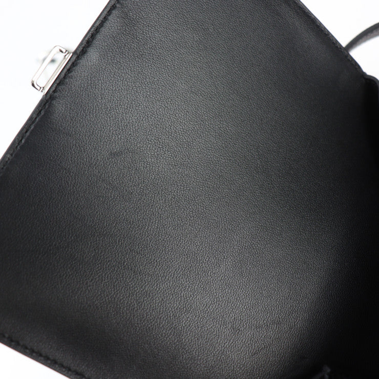 新古未使用展示品 HERMES エルメス デッラ・カヴァッレリア ショルダーバッグ - ヴォーエプソン ブラック シルバー金具 フラップ クロスボディバッグ ポシェット