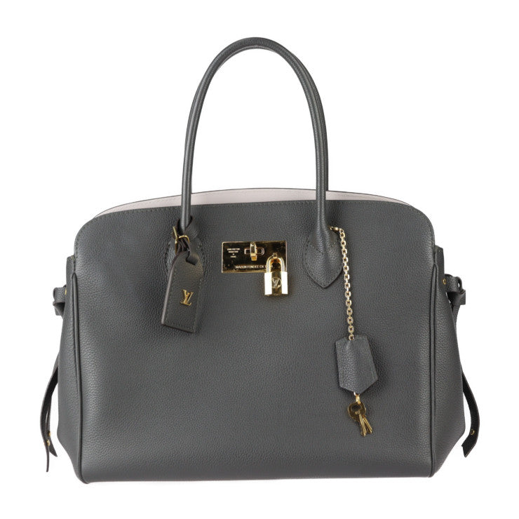 美品 LOUIS VUITTON ルイ ヴィトン ミラMM ハンドバッグ M55317 トリヨンレザー エタン グレー系 ゴールド金具 トートバッグ ターンロック ビトン