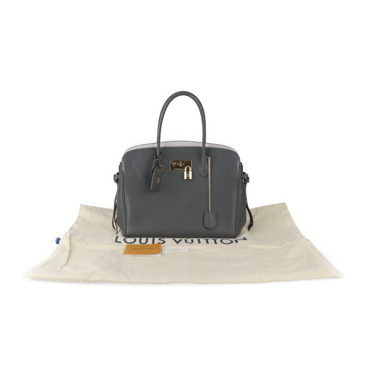美品 LOUIS VUITTON ルイ ヴィトン ミラMM ハンドバッグ M55317 トリヨンレザー エタン グレー系 ゴールド金具 トートバッグ ターンロック ビトン