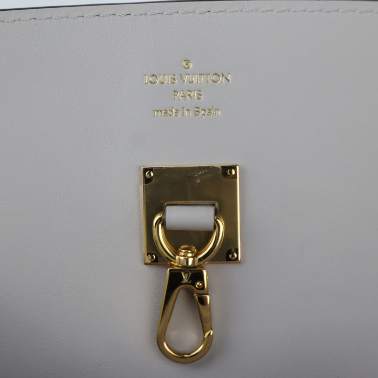 美品 LOUIS VUITTON ルイ ヴィトン ミラMM ハンドバッグ M55317 トリヨンレザー エタン グレー系 ゴールド金具 トートバッグ ターンロック ビトン