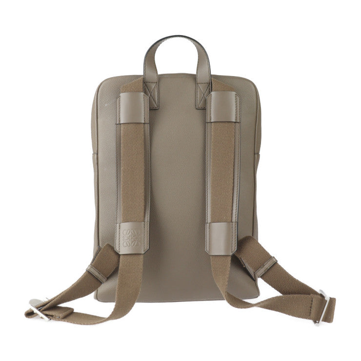 美品 LOEWE ロエベ MILITARY BACKPACK ミリタリー バックパック リュック・デイパック B553J18X 01 グレインレザー ダークモス シルバー金具