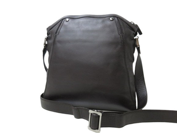 美品 BVLGARI ブルガリ ショルダーバッグ オクト - ブラウン レザー メンズ シルバー金具