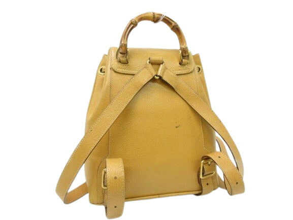 GUCCI グッチ リュックサック バンブー 003-2034-0030 ライトブラウン レザー レディース オールドグッチ ヴィンテージ ゴールド金具