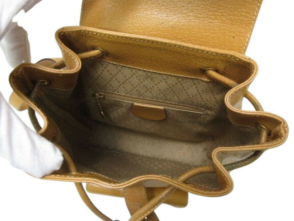 GUCCI グッチ リュックサック バンブー 003-2034-0030 ライトブラウン レザー レディース オールドグッチ ヴィンテージ ゴールド金具