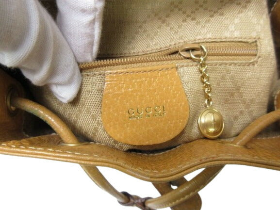GUCCI グッチ リュックサック バンブー 003-2034-0030 ライトブラウン レザー レディース オールドグッチ ヴィンテージ ゴールド金具