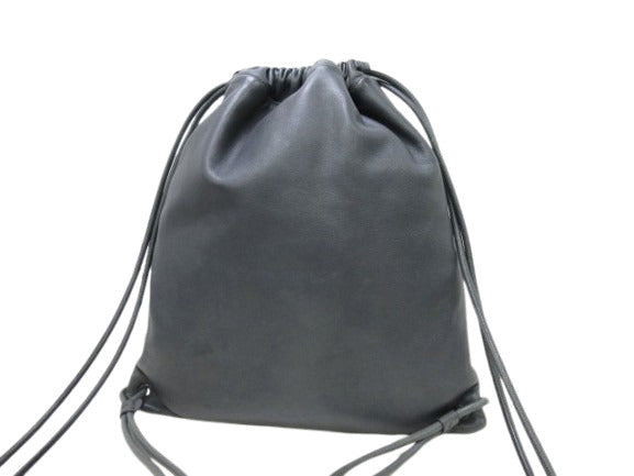 SAINT LAURENT PARIS サンローラン パリ ナップサック テディ 553919 チャコールグレー レザー ユニセックス YSL リュックサック 巾着