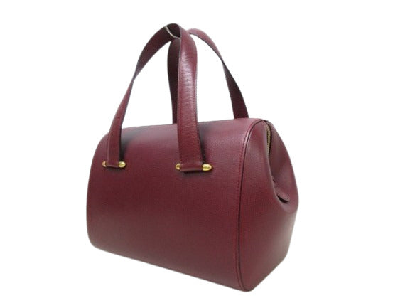 美品 Cartier カルティエ ハンドバッグ マストライン - ボルドー レザー レディース ゴールド金具