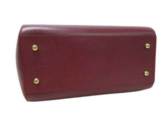 美品 Cartier カルティエ ハンドバッグ マストライン - ボルドー レザー レディース ゴールド金具