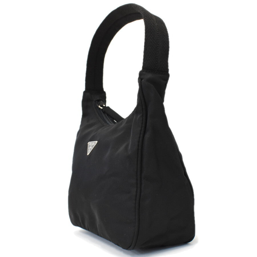 美品 PRADA プラダ ハンドバッグ TESSUTO SPORT ハンドバッグ MV519 ブラック ナイロン レディース 三角ロゴプレート ミニバッグ