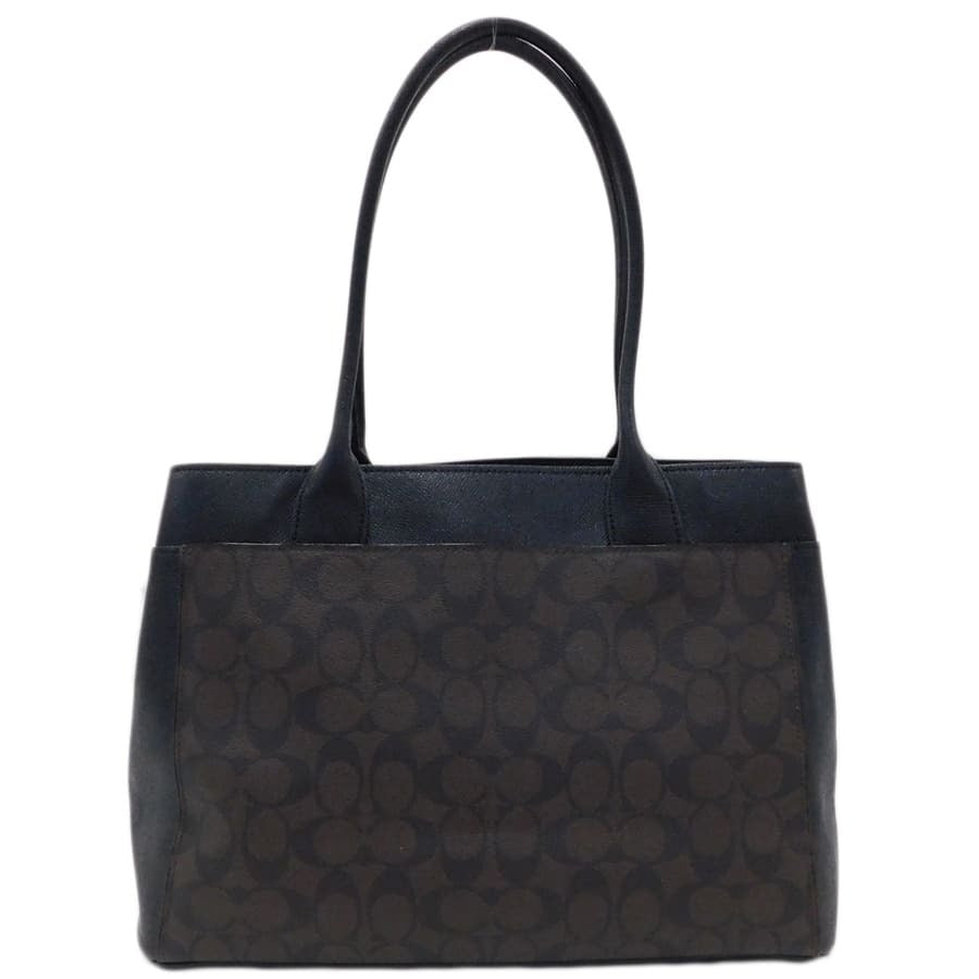 美品 COACH コーチ トートバッグ ケイシー トート F31475 ブラウン ブラック ゴールド金具 PVC レザー レディース ショルダーバッグ