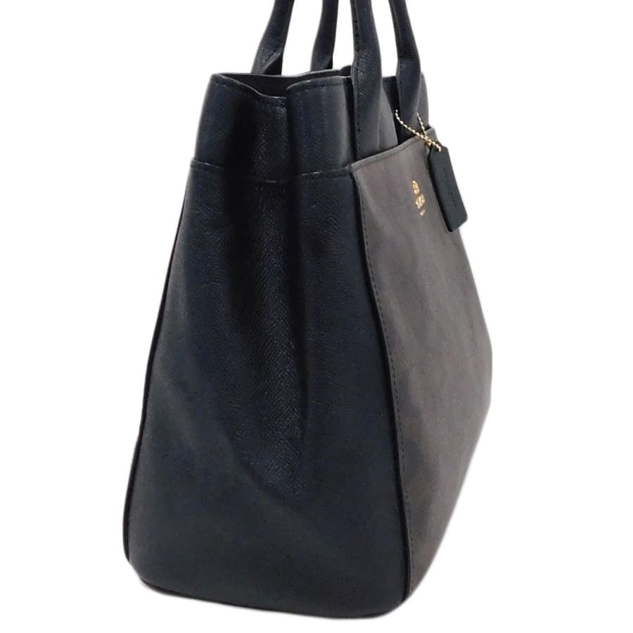 美品 COACH コーチ トートバッグ ケイシー トート F31475 ブラウン ブラック ゴールド金具 PVC レザー レディース ショルダーバッグ
