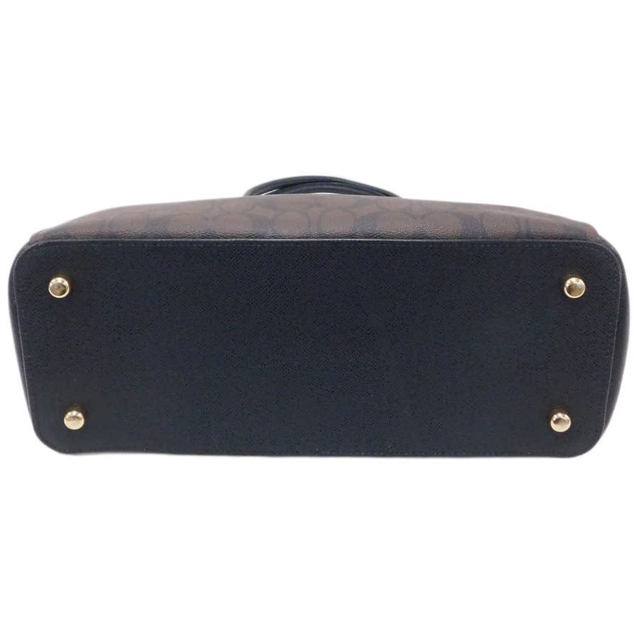 美品 COACH コーチ トートバッグ ケイシー トート F31475 ブラウン ブラック ゴールド金具 PVC レザー レディース ショルダーバッグ