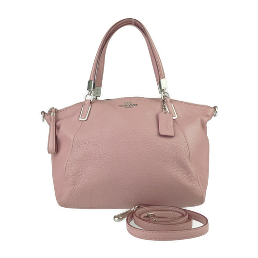 美品 COACH コーチ ハンドバッグ スモール ケルシー サッチェル F34493 ピンク系 シルバー金具 レザー レディース 2WAY ショルダーバッグ