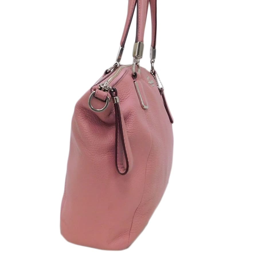 美品 COACH コーチ ハンドバッグ スモール ケルシー サッチェル F34493 ピンク系 シルバー金具 レザー レディース 2WAY ショルダーバッグ