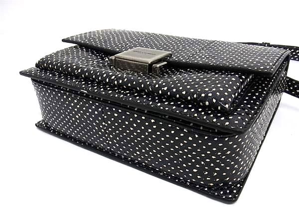 美品 SAINT LAURENT サンローラン ハンドバッグ ベルシャス 482051 ブラック パイソン ユニセックス 2WAY クロスボディ シルバー金具