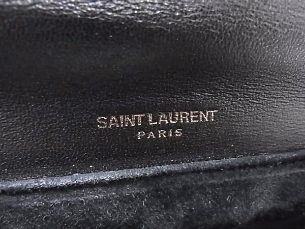 美品 SAINT LAURENT サンローラン ハンドバッグ ベルシャス 482051 ブラック パイソン ユニセックス 2WAY クロスボディ シルバー金具
