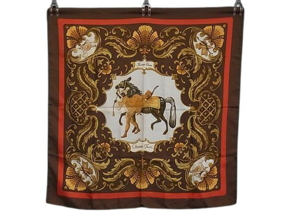 HERMES エルメス スカーフ カレ90 - マルチカラー シルク100% レディース Cheval Turc 大判