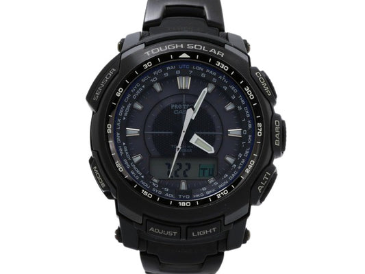 CASIO カシオ 腕時計 プロトレック PRW-5100YT ブラック文字盤 ブラック ブラックチタン メンズ 美品