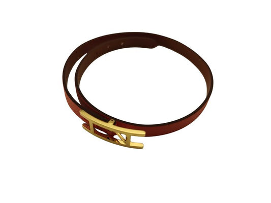 HERMES エルメス ブレスレット ビーアピ - レッド系 レザー レディース ゴールド金具 新品未使用展示品